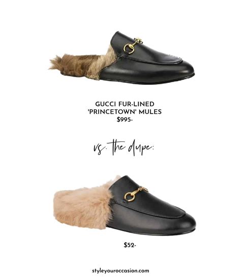 gucci dupe fur mules|gucci suede mules.